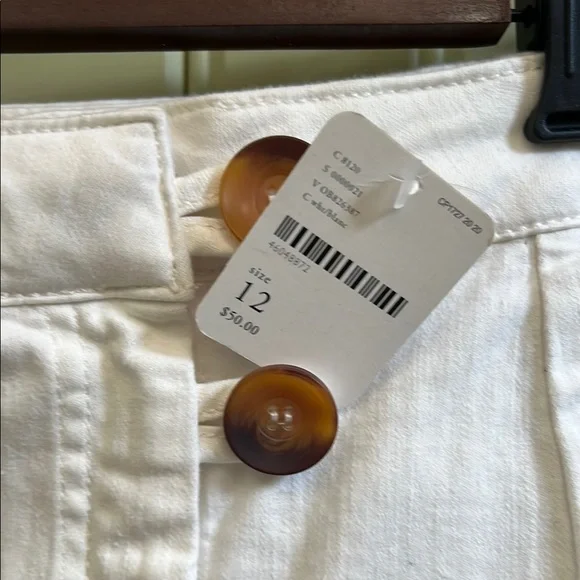 Free People NWT White Button-Front Skirt, Size 12 - Picture 3 of 9